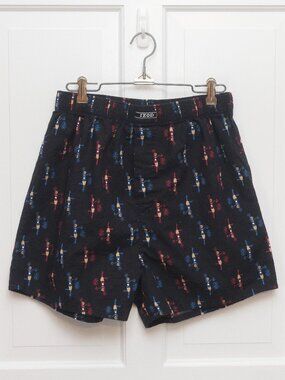 Izod Navy Blue Woven Boxer Shorts w/ Cheerleader Pattern